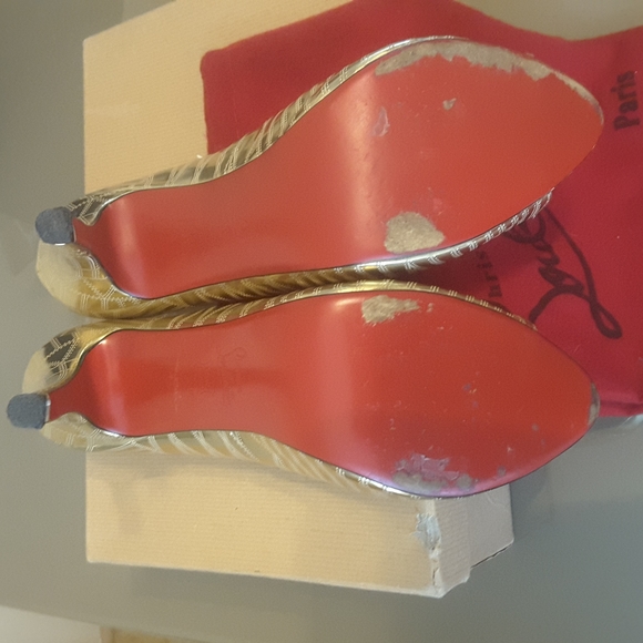 Christian LouBoutin Gold Shoes - Picture 3 of 10